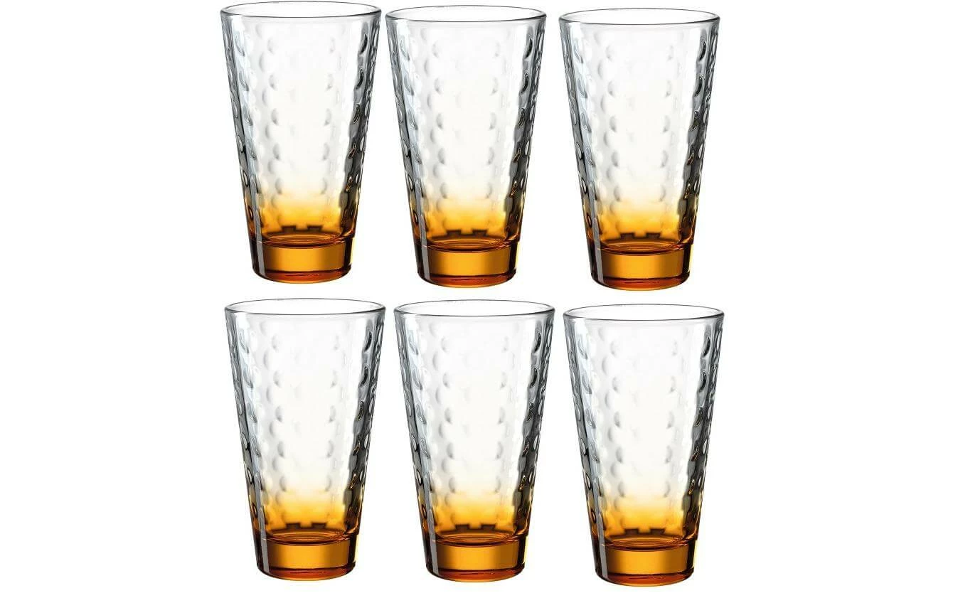 Leonardo Verre Optic 300 Ml, 6 Pièce/s, Orange - Verres à Boire 3 Leonardo Verre Optic 300 Ml, 6 Pièce/s, Orange - Verres à Boire