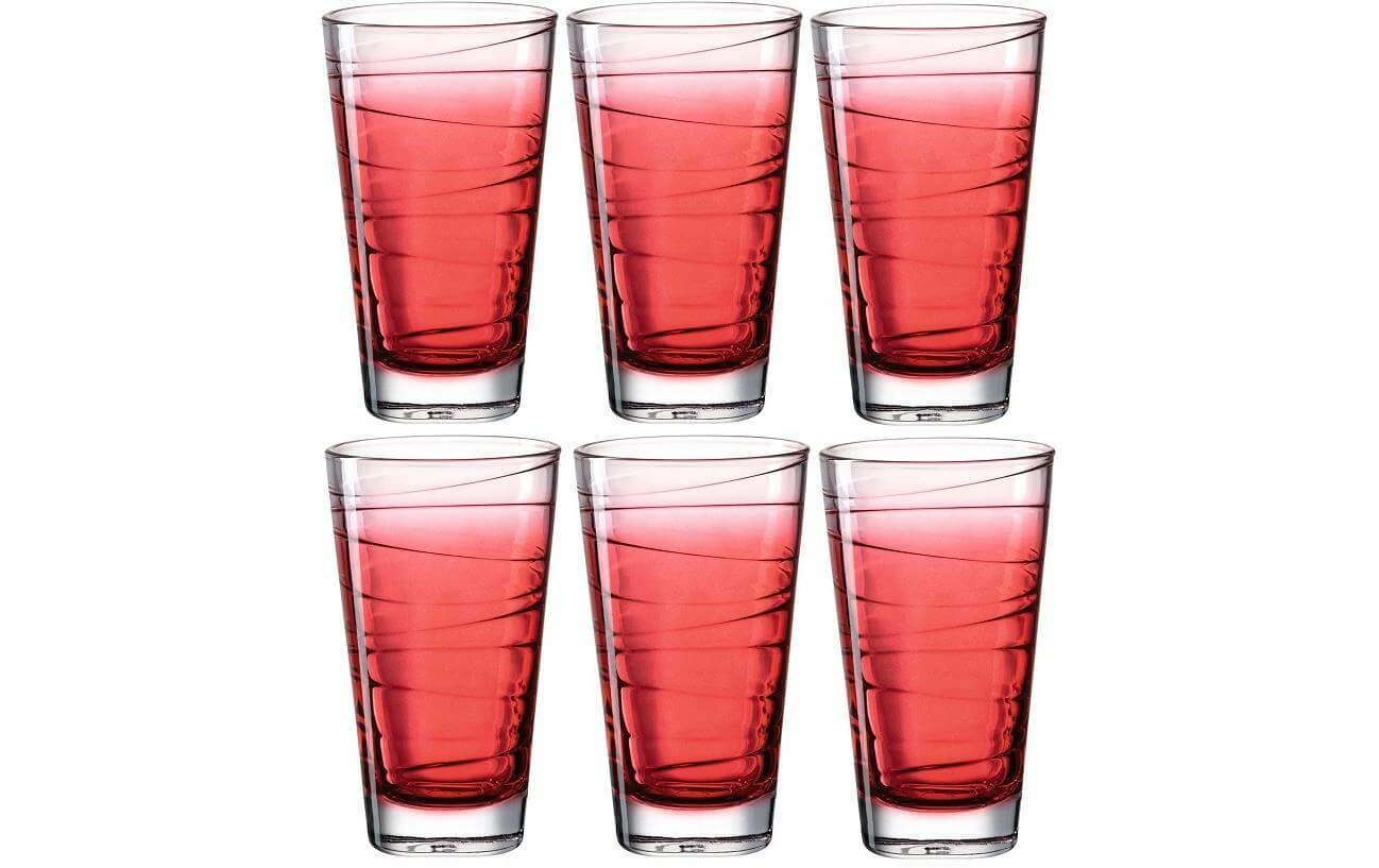 Leonardo Verre Vario Struttura 280 Ml, 6 Pièce/s, Rouge - Verres à Boire 3 Leonardo Verre Vario Struttura 280 Ml, 6 Pièce/s, Rouge - Verres à Boire