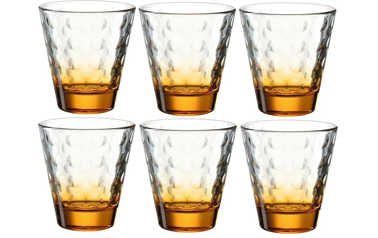 Leonardo Verre Optic 215 Ml, 6 Pièce/s, Orange - Verres à Boire 3 Leonardo Verre Optic 215 Ml, 6 Pièce/s, Orange - Verres à Boire