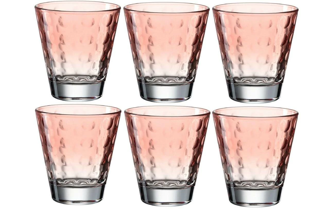 Leonardo Verre Optic Pastell 215 Ml, 6 Pièce/s, Rouge - Verres à Boire 3 Leonardo Verre Optic Pastell 215 Ml, 6 Pièce/s, Rouge - Verres à Boire