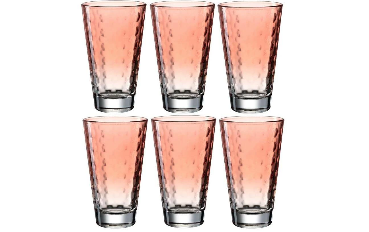 Leonardo Verre Optic Pastell 300 Ml, 6 Pièce/s, Rouge - Verres à Boire 3 Leonardo Verre Optic Pastell 300 Ml, 6 Pièce/s, Rouge - Verres à Boire