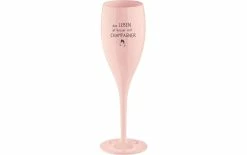 Koziol Verre à Champagne Superglas La Vie Est Meilleure 100 Ml, 1 Pc, Rose - Verres à Champagne